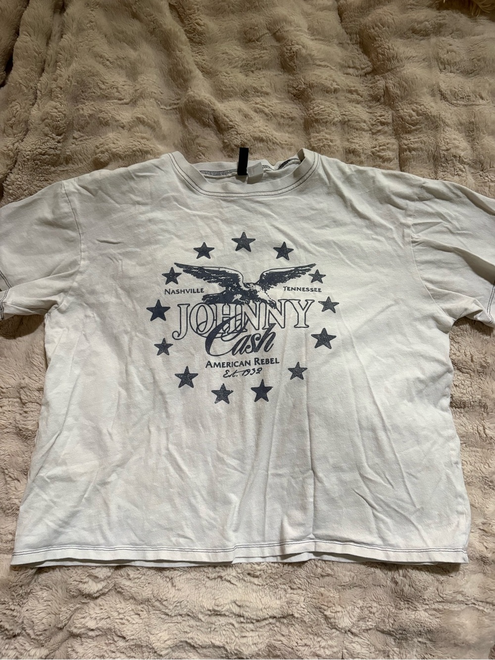 H&M Light Gray Crewneck Tee with Dark Stitching